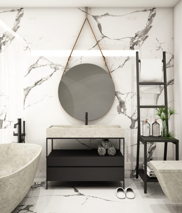 Modern Bathroom Interior design,trend design 2019 ,3d rendering